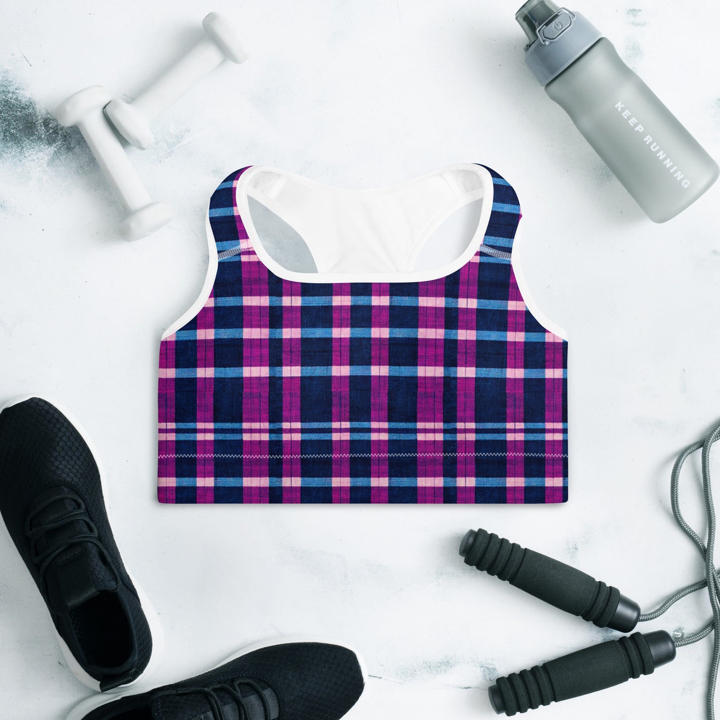 Royal Highlander Plaid Padded Sports Bra