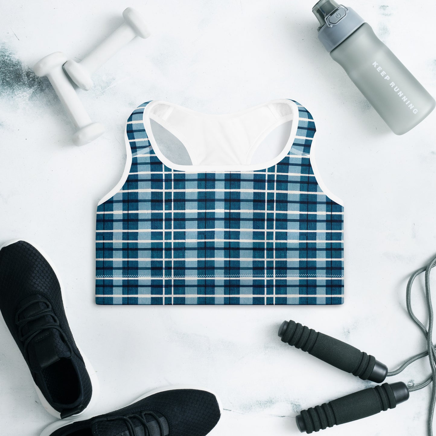 Scotsman’s Skyward Plaid Padded Sports Bra