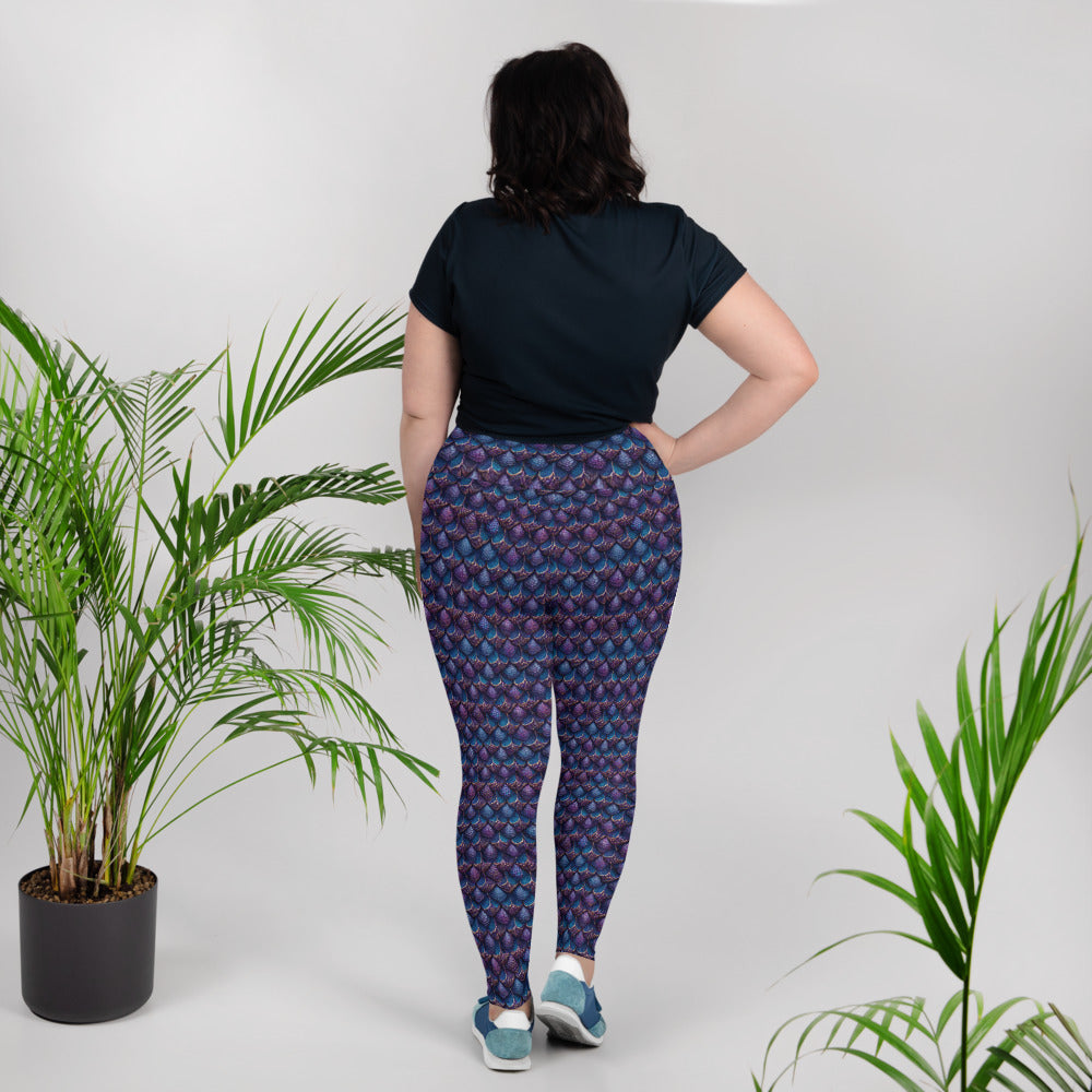 Luminosa, the Radiant Amethyst Drakon Plus Size Leggings