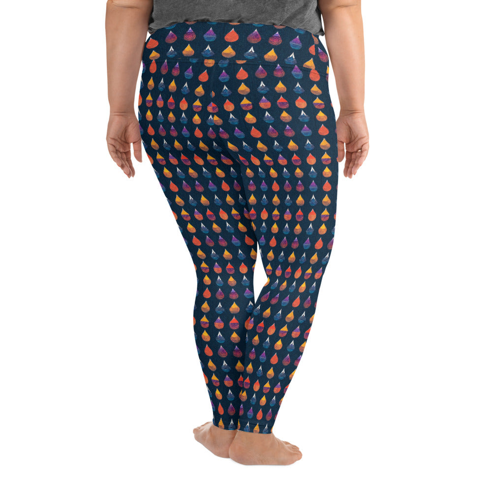 Prismatic Precipitation Plus Size Leggings