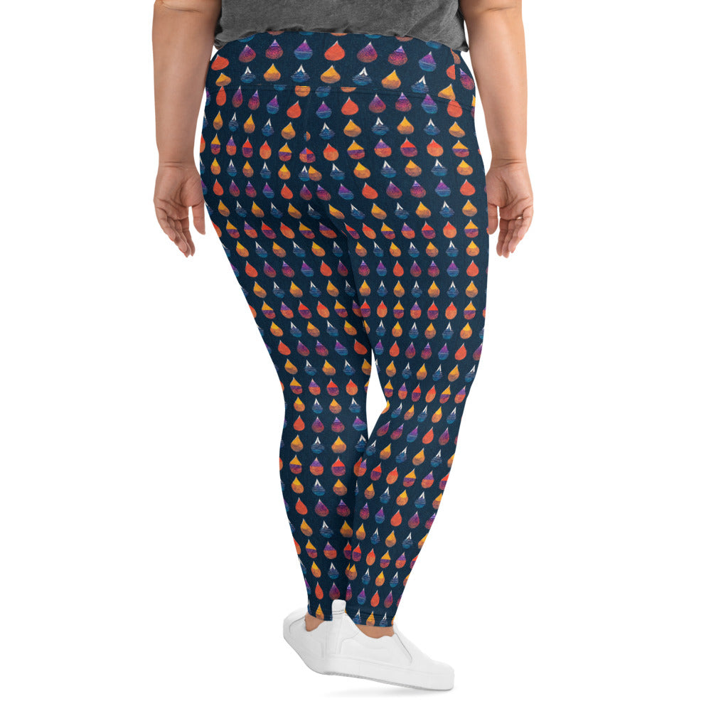 Prismatic Precipitation Plus Size Leggings