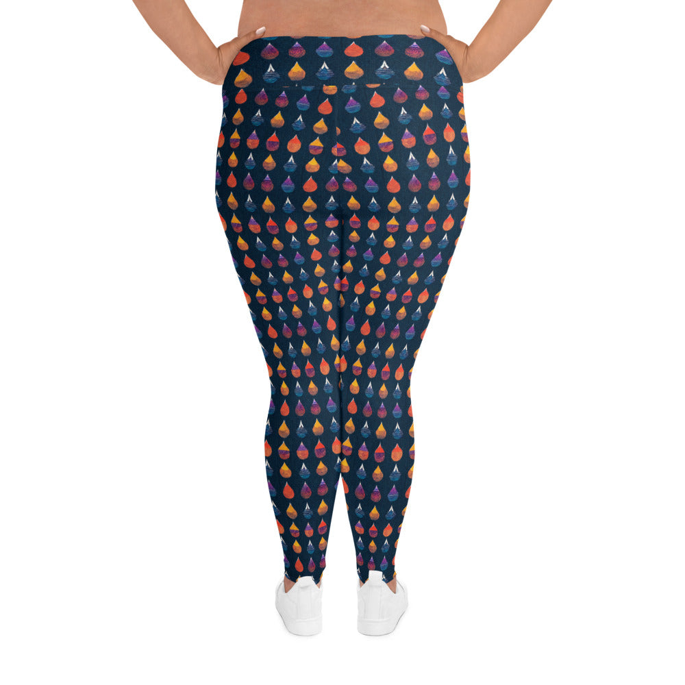 Prismatic Precipitation Plus Size Leggings