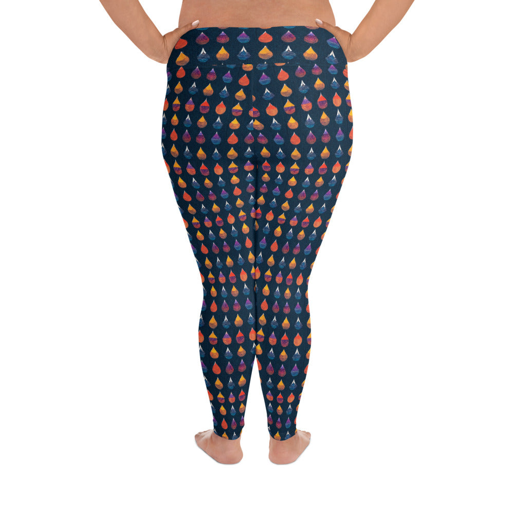 Prismatic Precipitation Plus Size Leggings