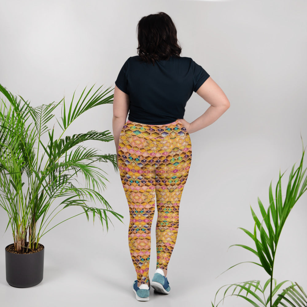 Rainbow Hive Radiance Plus Size Leggings