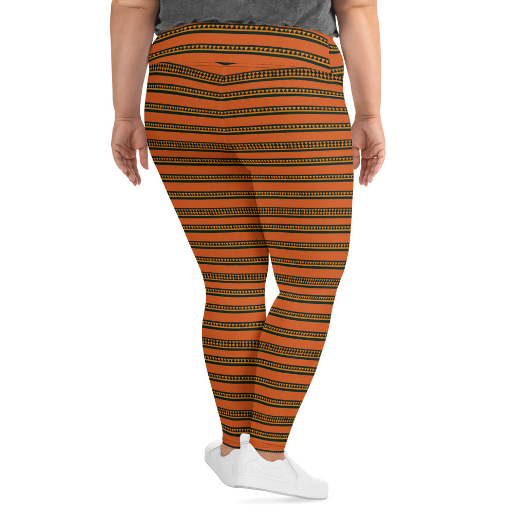 Timbuktu Tangerine Tapestry Plus Size Leggings