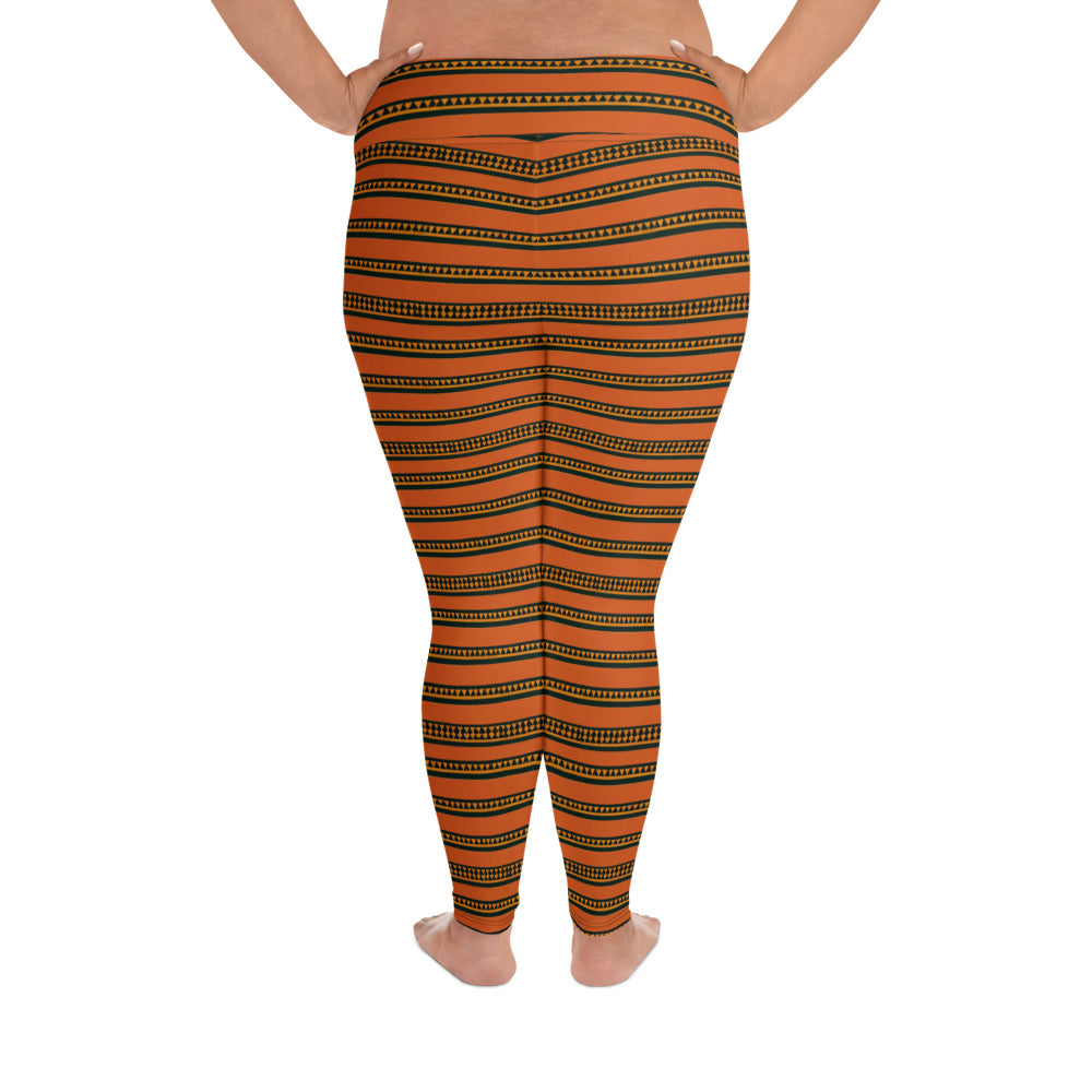 Timbuktu Tangerine Tapestry Plus Size Leggings