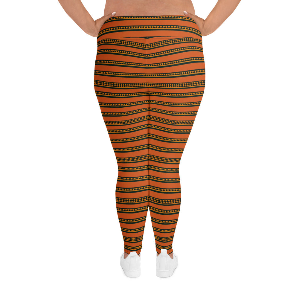 Timbuktu Tangerine Tapestry Plus Size Leggings