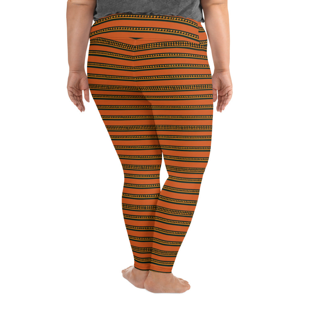 Timbuktu Tangerine Tapestry Plus Size Leggings