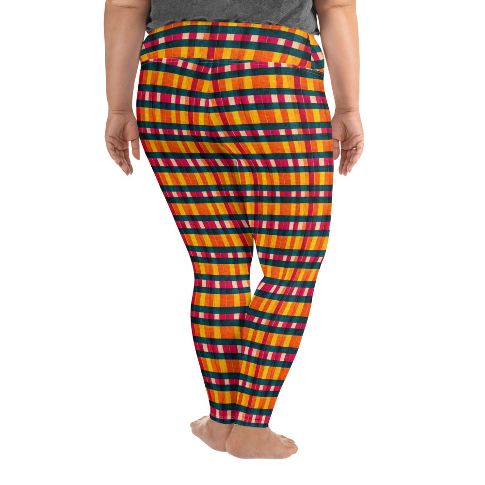 Tropical Fiesta Plaid Plus Size Leggings