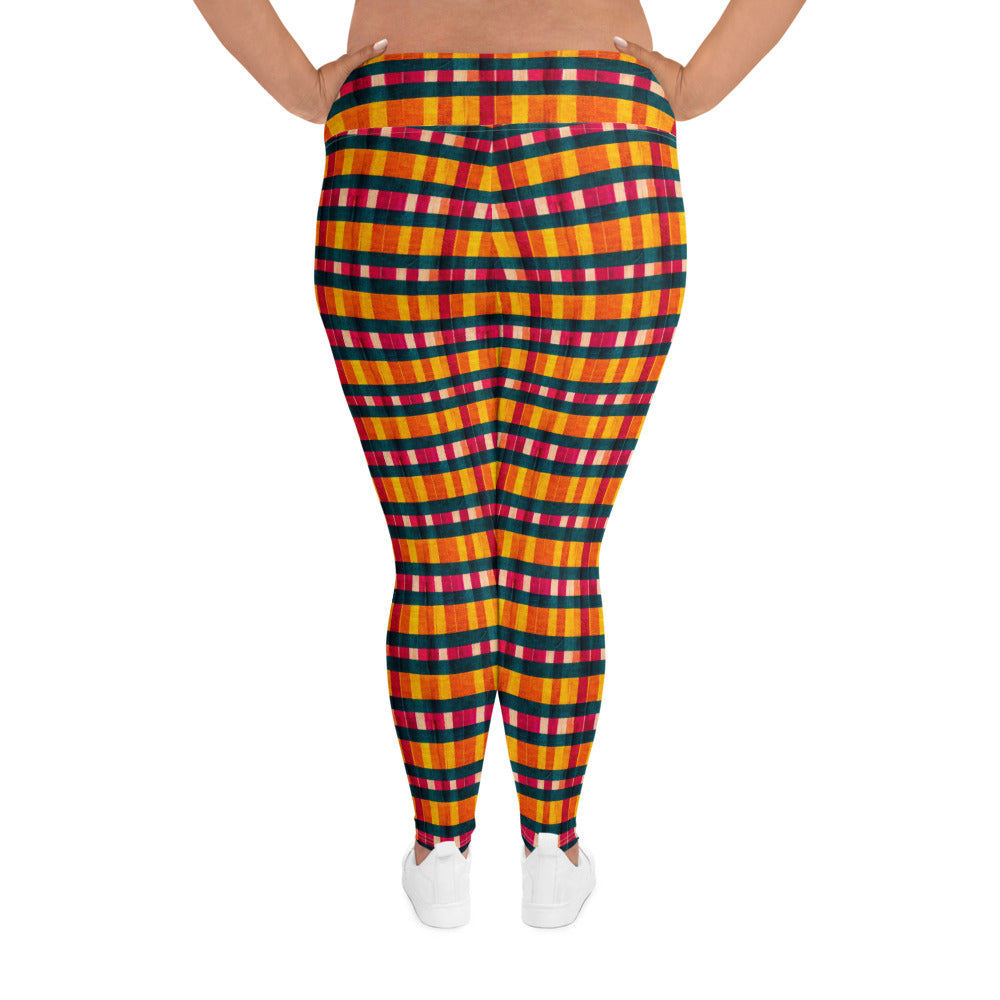 Tropical Fiesta Plaid Plus Size Leggings