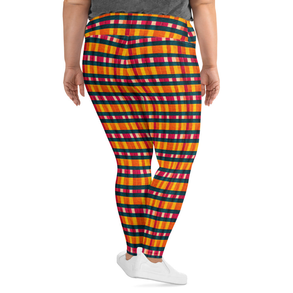 Tropical Fiesta Plaid Plus Size Leggings