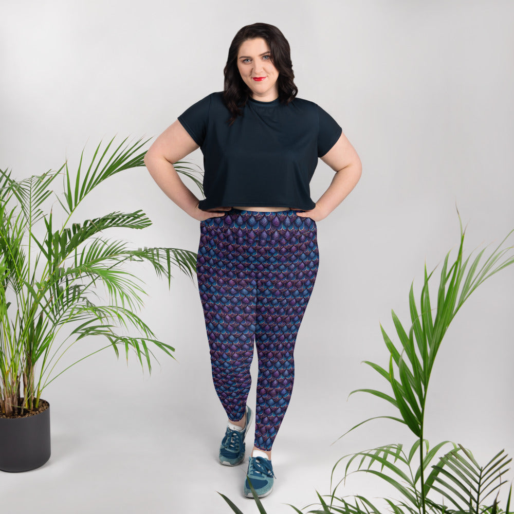 Luminosa, the Radiant Amethyst Drakon Plus Size Leggings