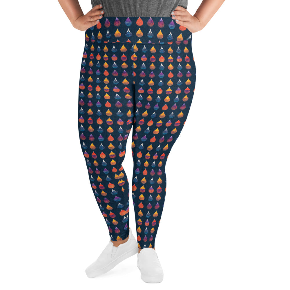 Prismatic Precipitation Plus Size Leggings