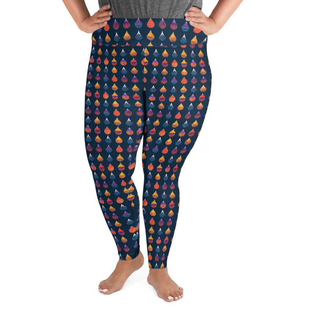 Prismatic Precipitation Plus Size Leggings