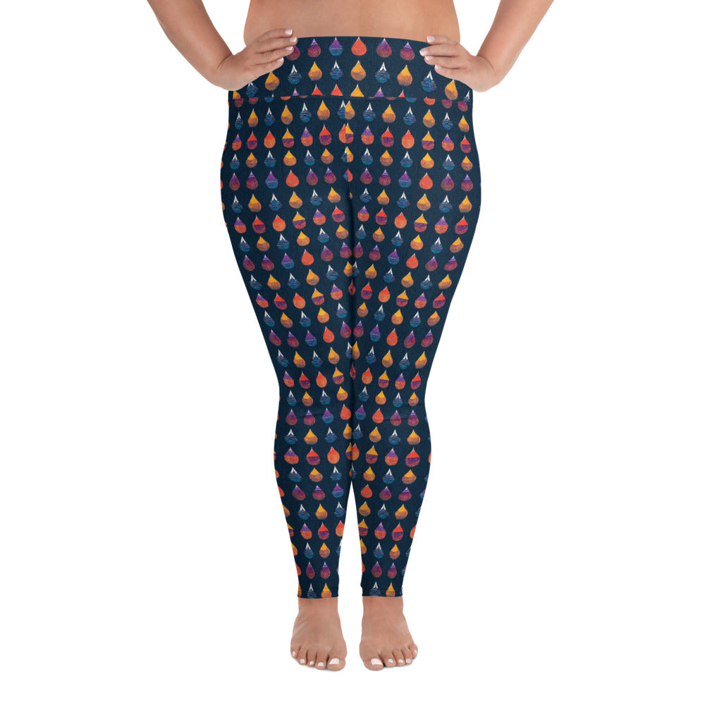 Prismatic Precipitation Plus Size Leggings