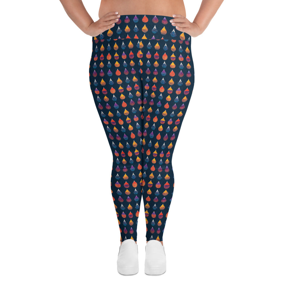 Prismatic Precipitation Plus Size Leggings