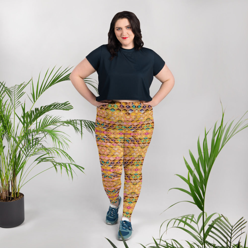 Rainbow Hive Radiance Plus Size Leggings