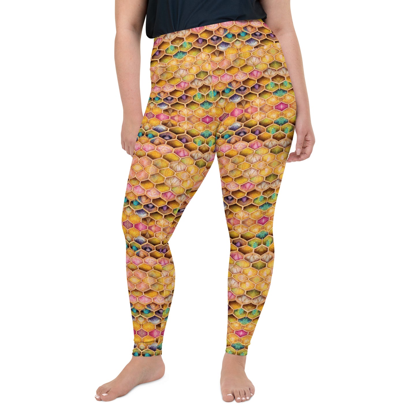 Rainbow Hive Radiance Plus Size Leggings