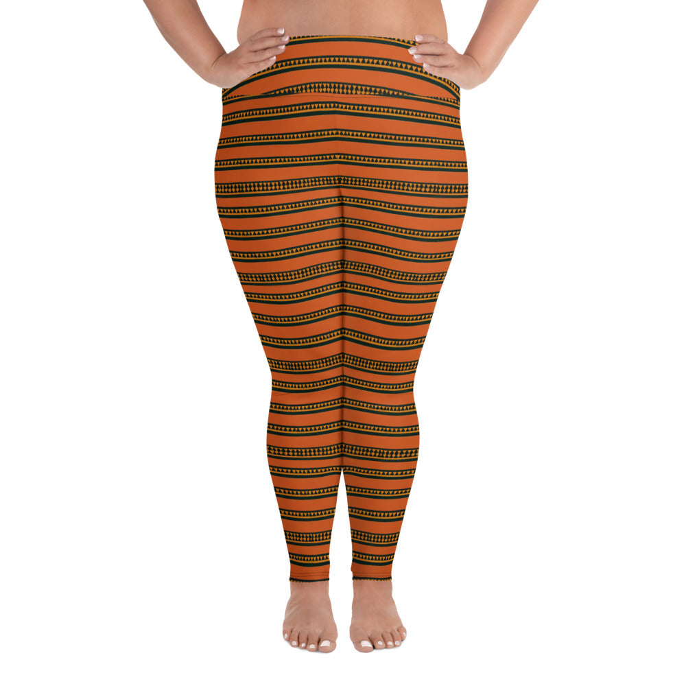 Timbuktu Tangerine Tapestry Plus Size Leggings