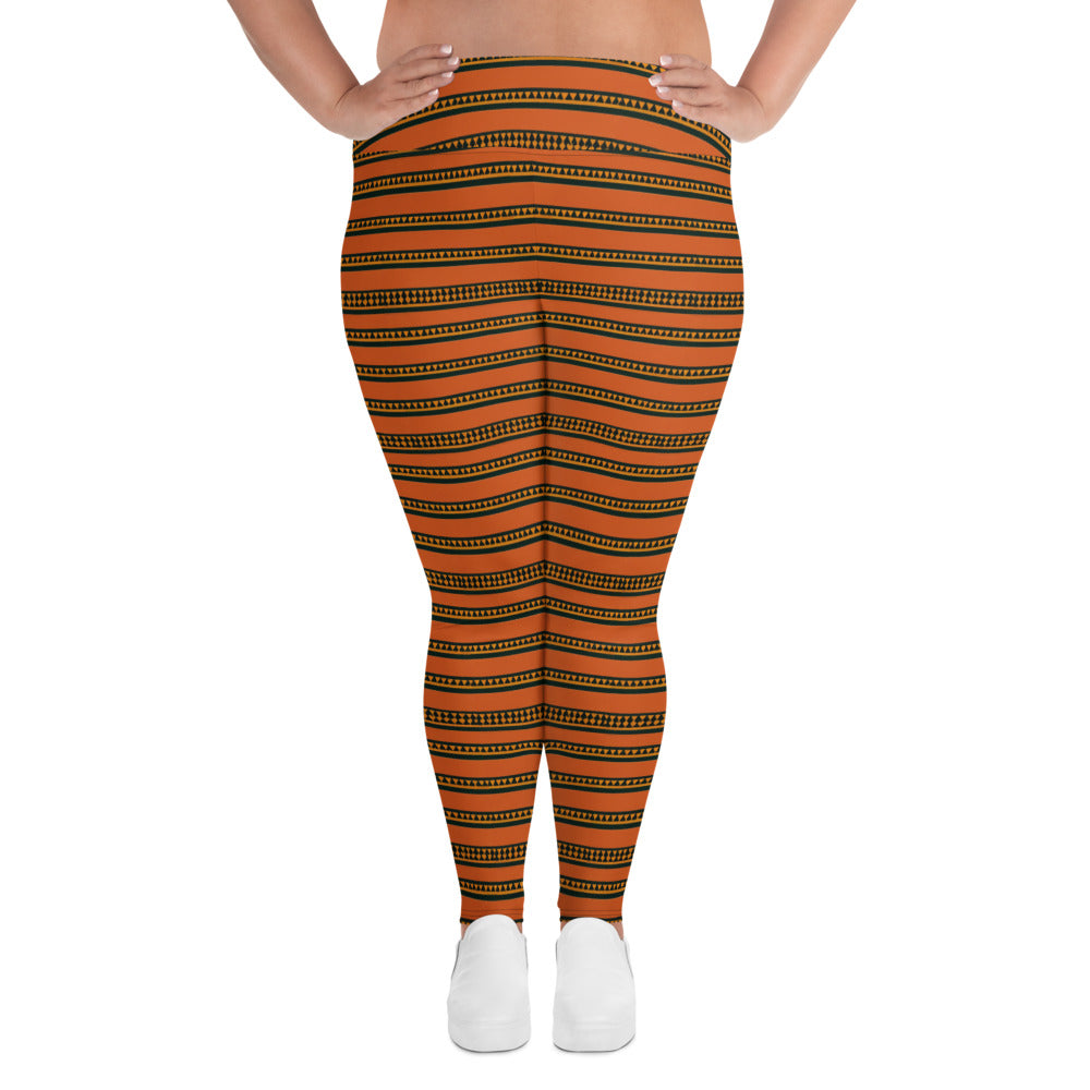 Timbuktu Tangerine Tapestry Plus Size Leggings