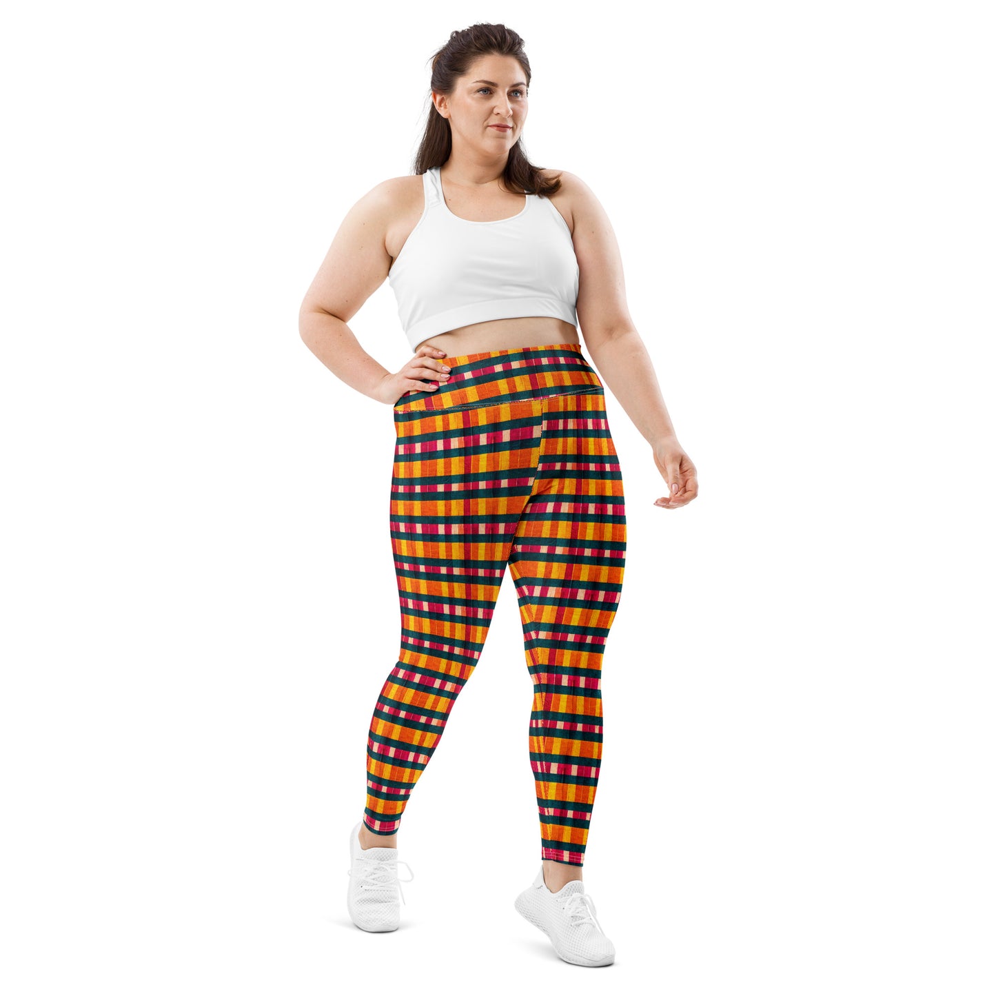 Tropical Fiesta Plaid Plus Size Leggings