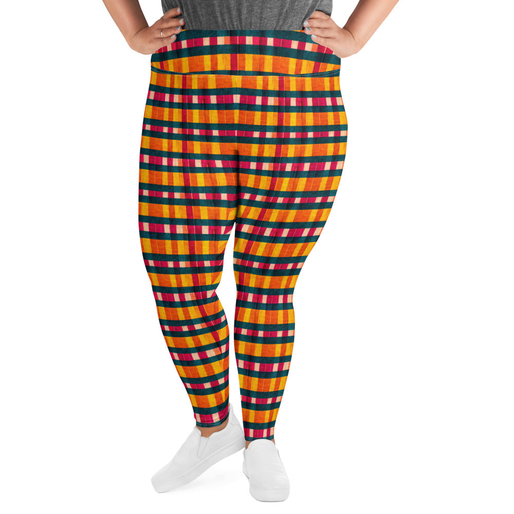 Tropical Fiesta Plaid Plus Size Leggings