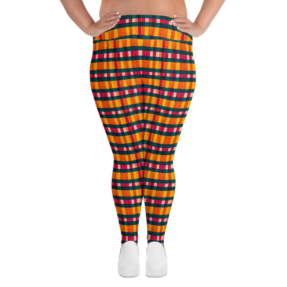 Tropical Fiesta Plaid Plus Size Leggings