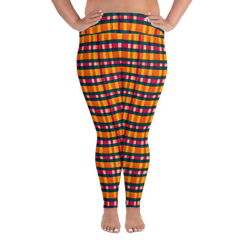 Tropical Fiesta Plaid Plus Size Leggings