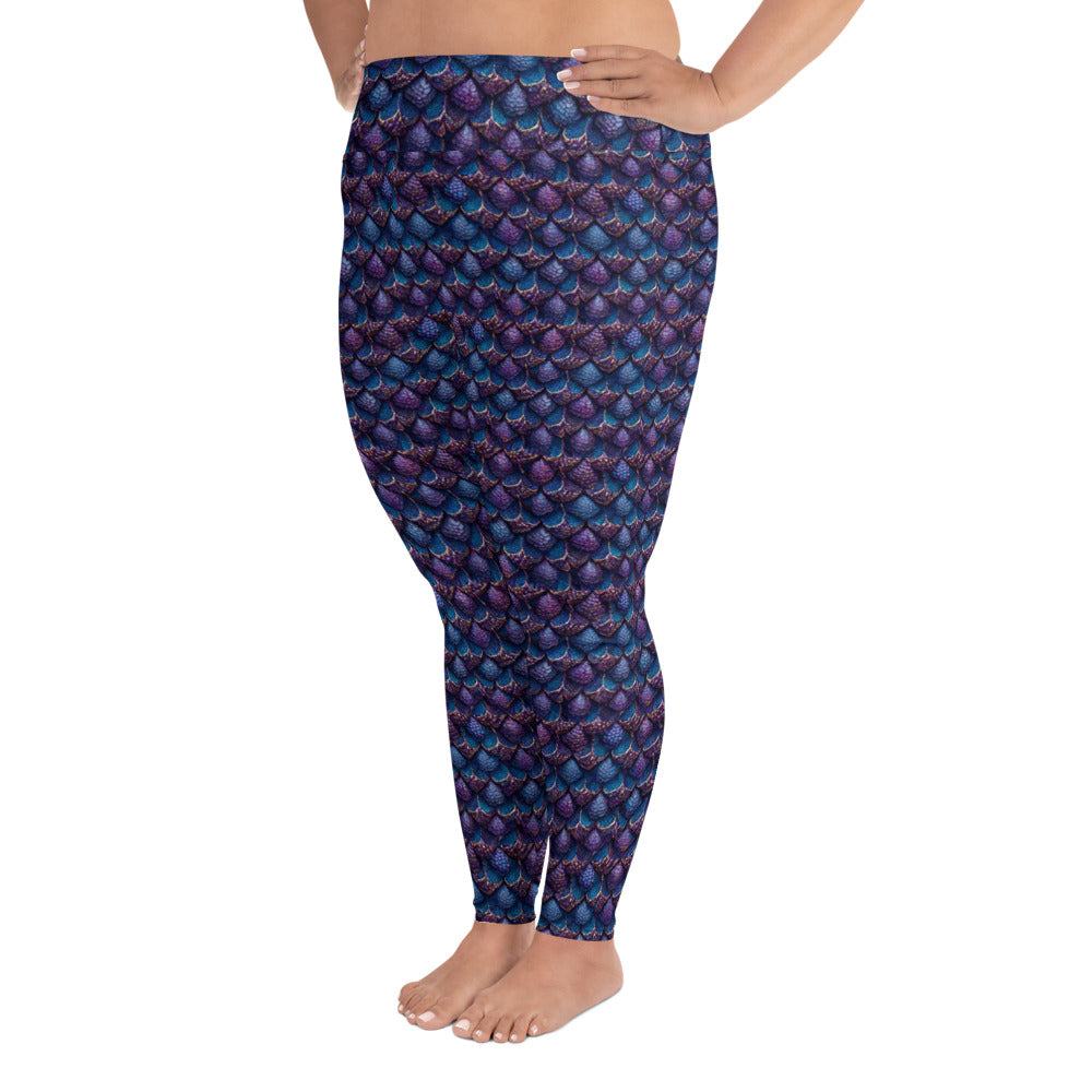 Luminosa, the Radiant Amethyst Drakon Plus Size Leggings