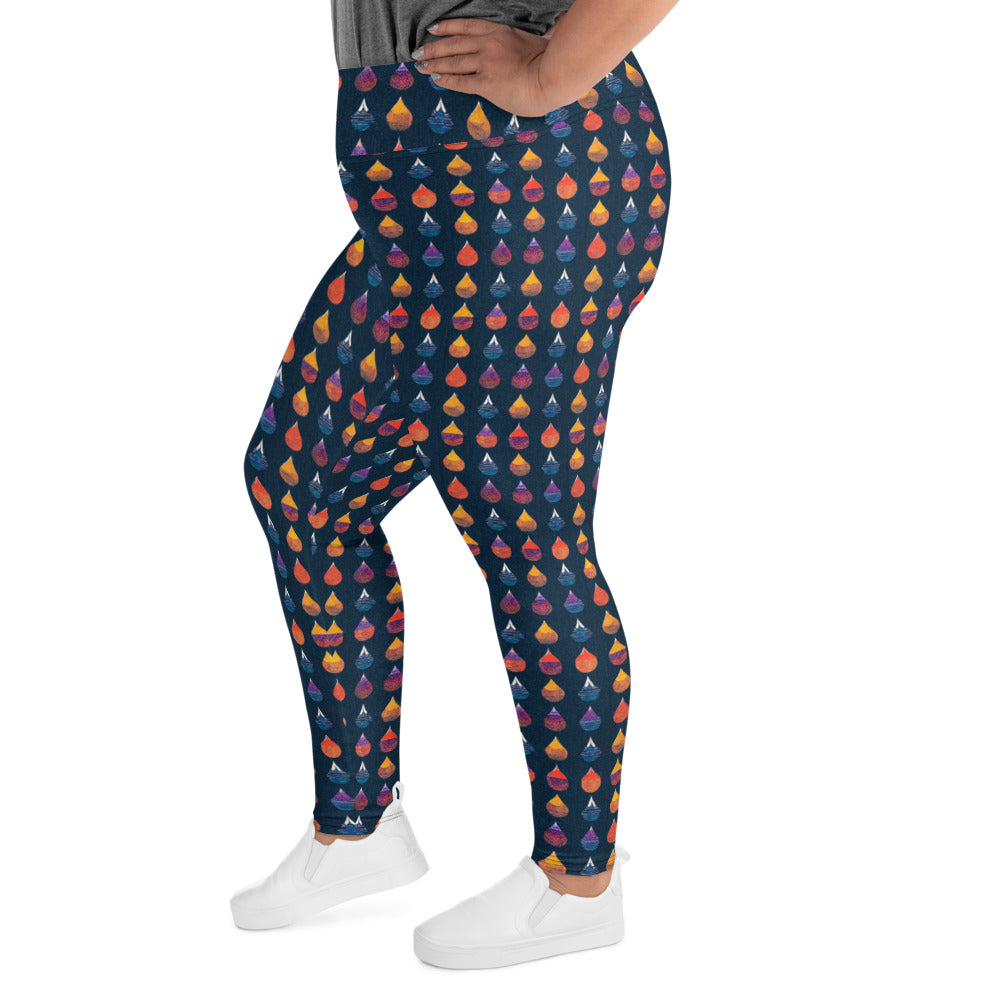 Prismatic Precipitation Plus Size Leggings