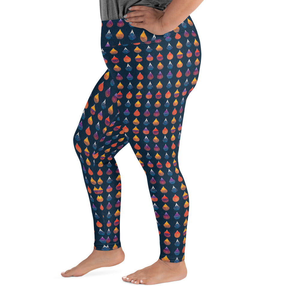 Prismatic Precipitation Plus Size Leggings