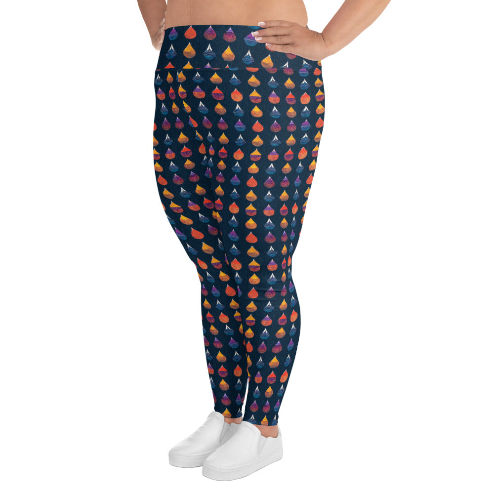 Prismatic Precipitation Plus Size Leggings