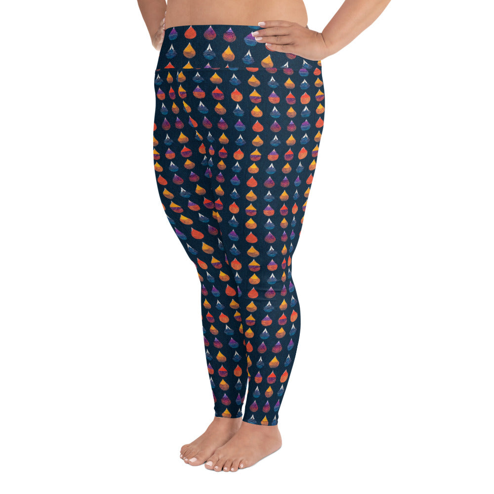 Prismatic Precipitation Plus Size Leggings