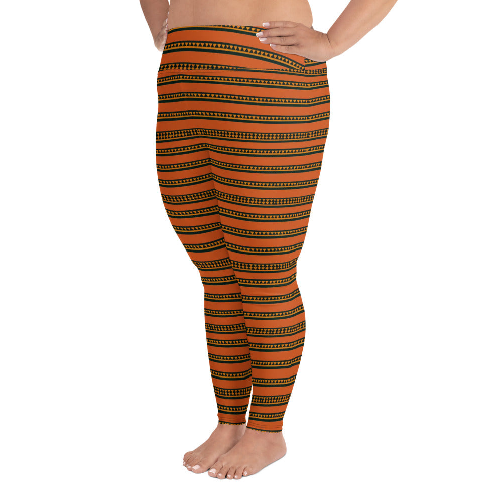 Timbuktu Tangerine Tapestry Plus Size Leggings