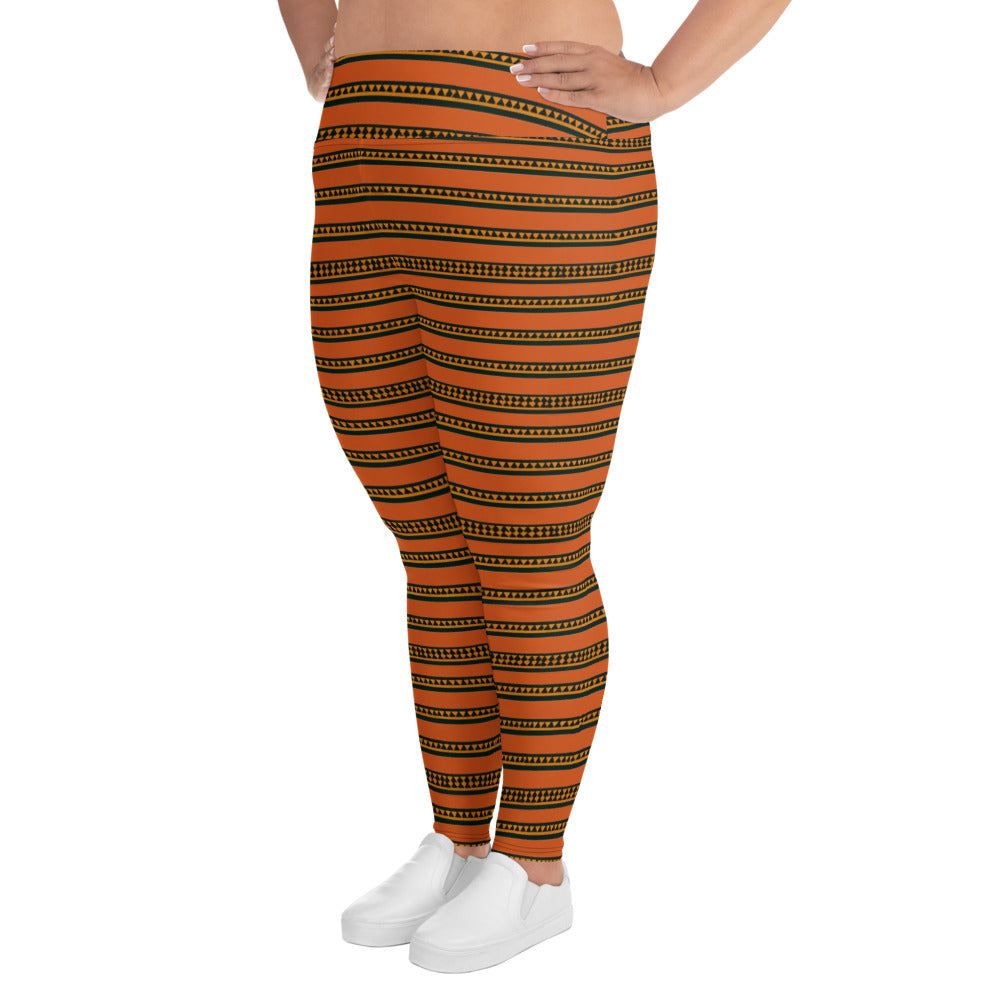 Timbuktu Tangerine Tapestry Plus Size Leggings