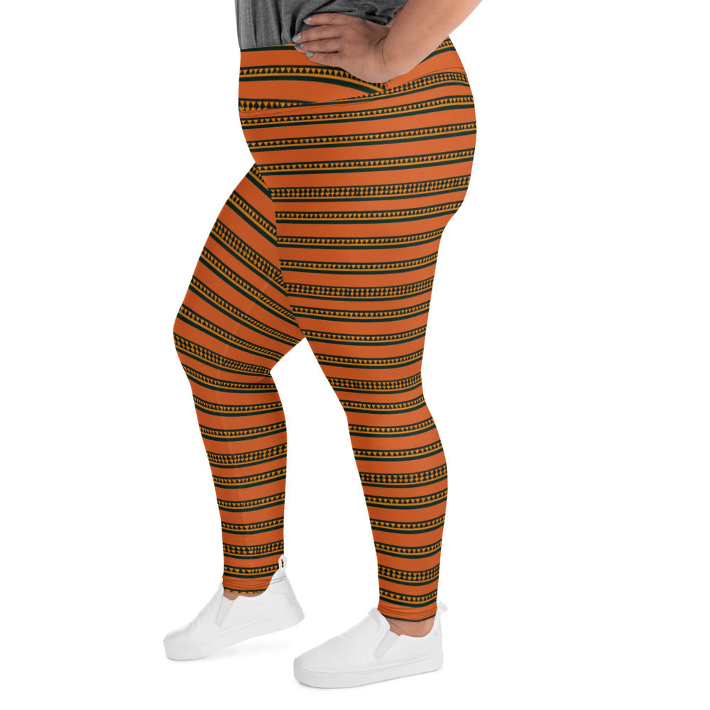 Timbuktu Tangerine Tapestry Plus Size Leggings