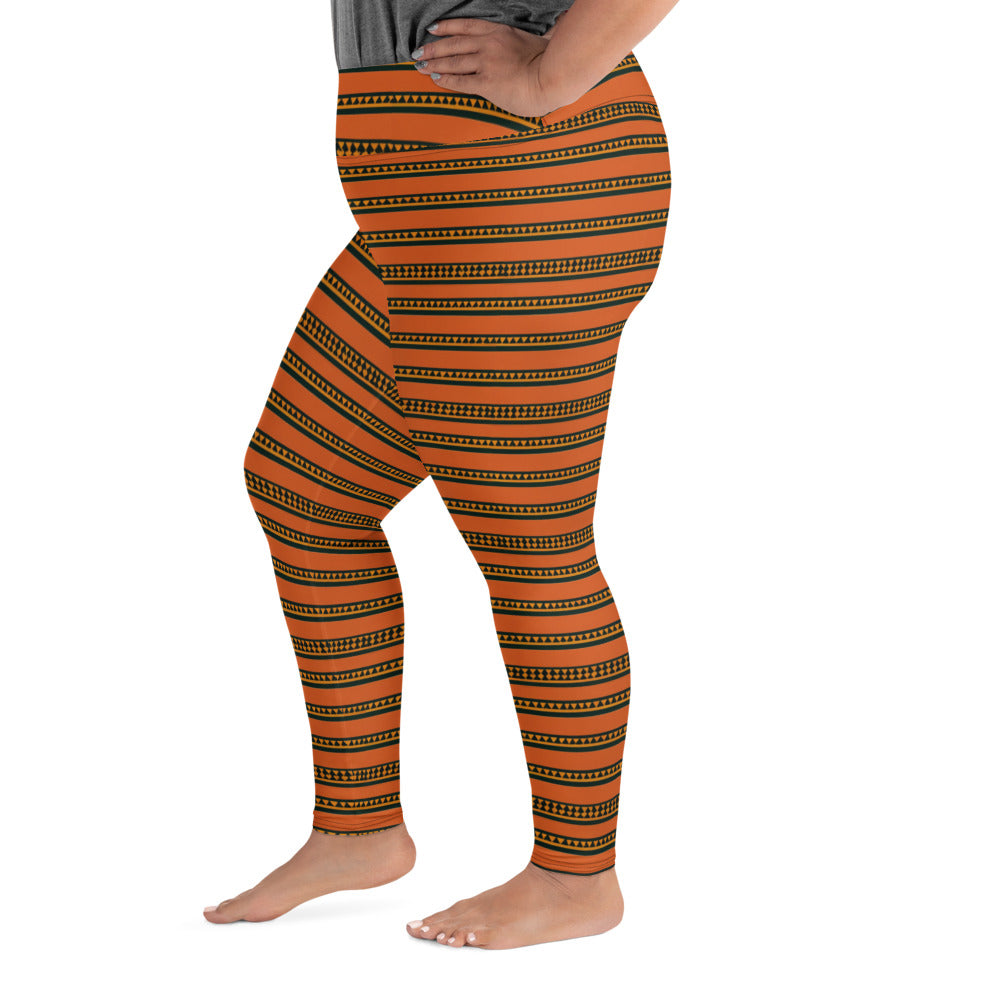 Timbuktu Tangerine Tapestry Plus Size Leggings