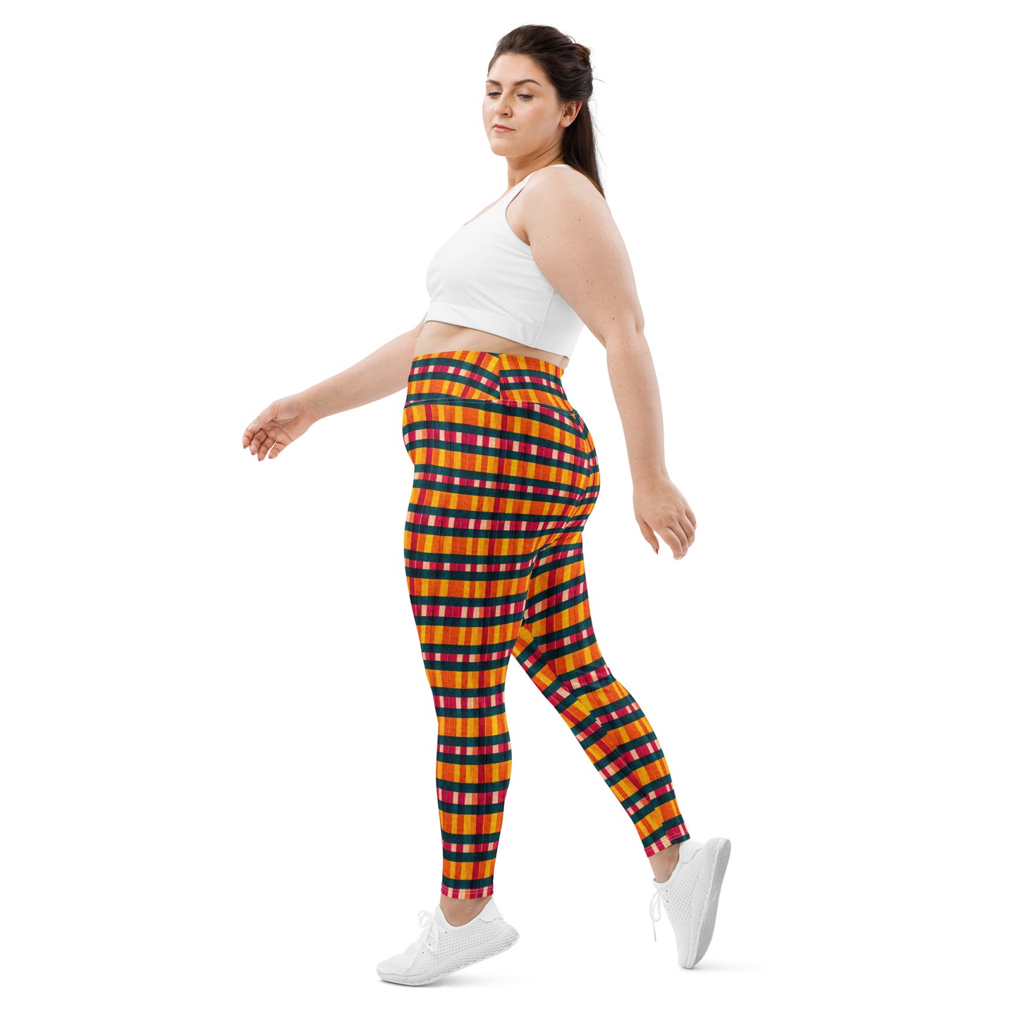 Tropical Fiesta Plaid Plus Size Leggings