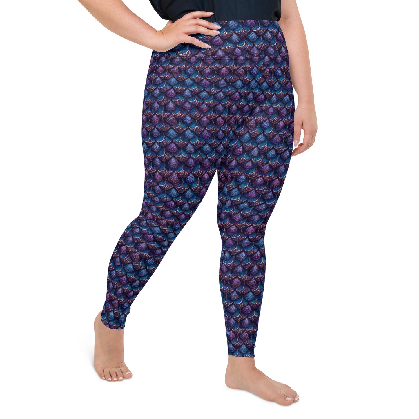 Luminosa, the Radiant Amethyst Drakon Plus Size Leggings