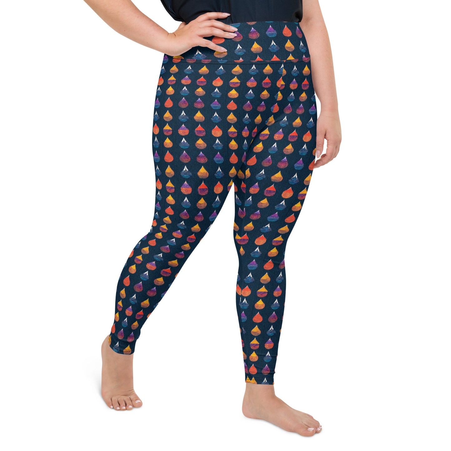 Prismatic Precipitation Plus Size Leggings