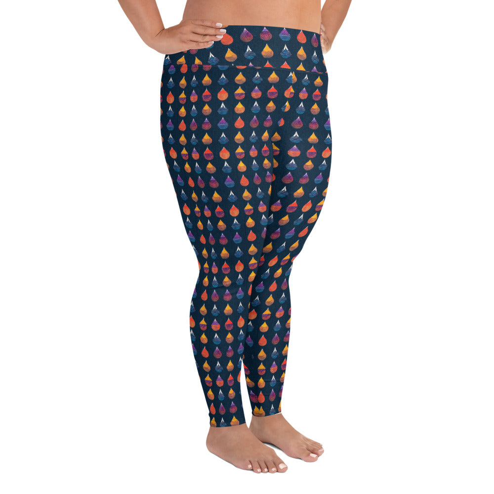 Prismatic Precipitation Plus Size Leggings