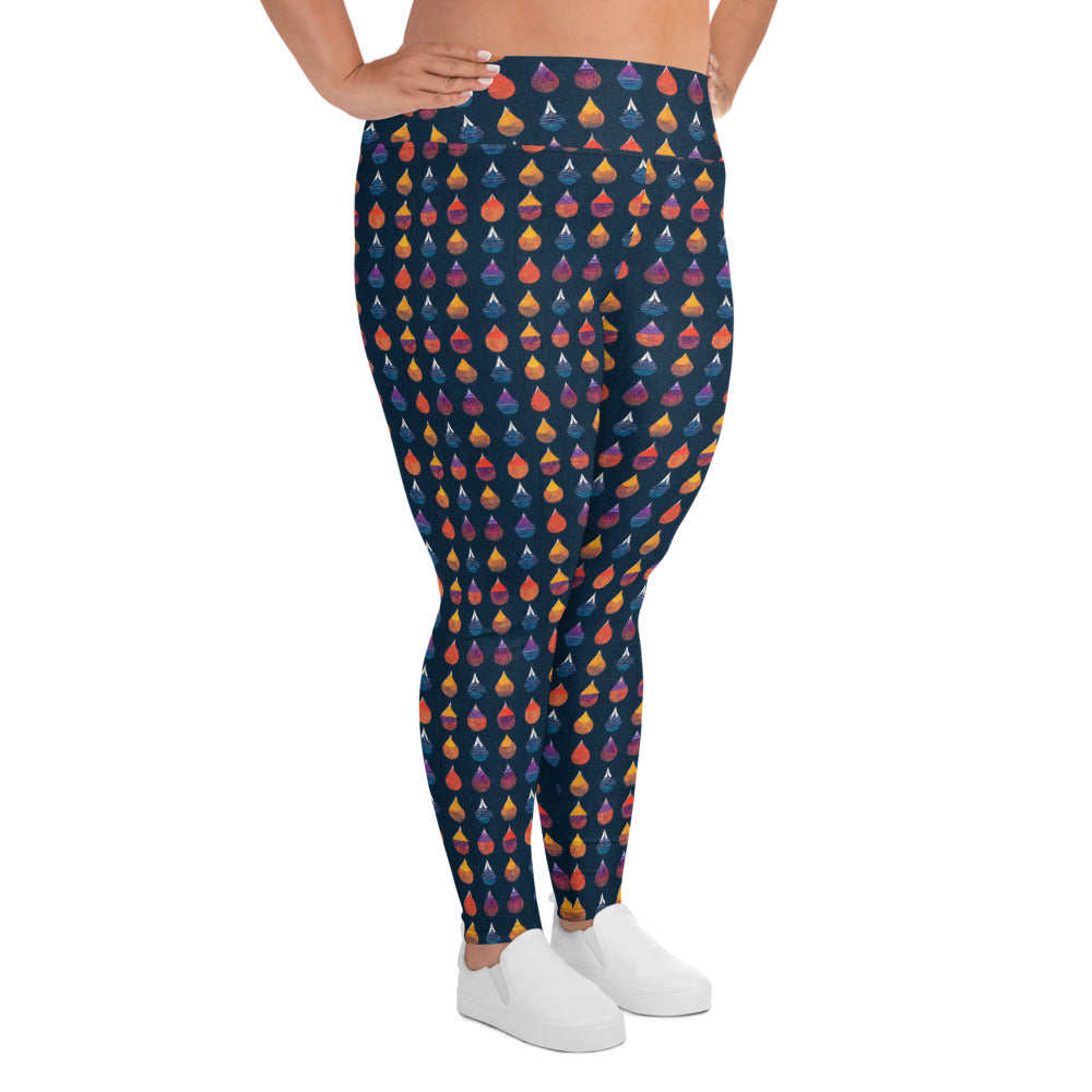 Prismatic Precipitation Plus Size Leggings