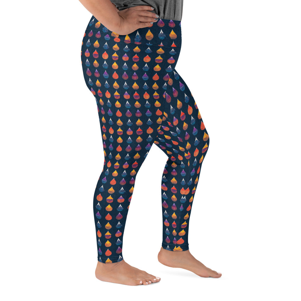 Prismatic Precipitation Plus Size Leggings