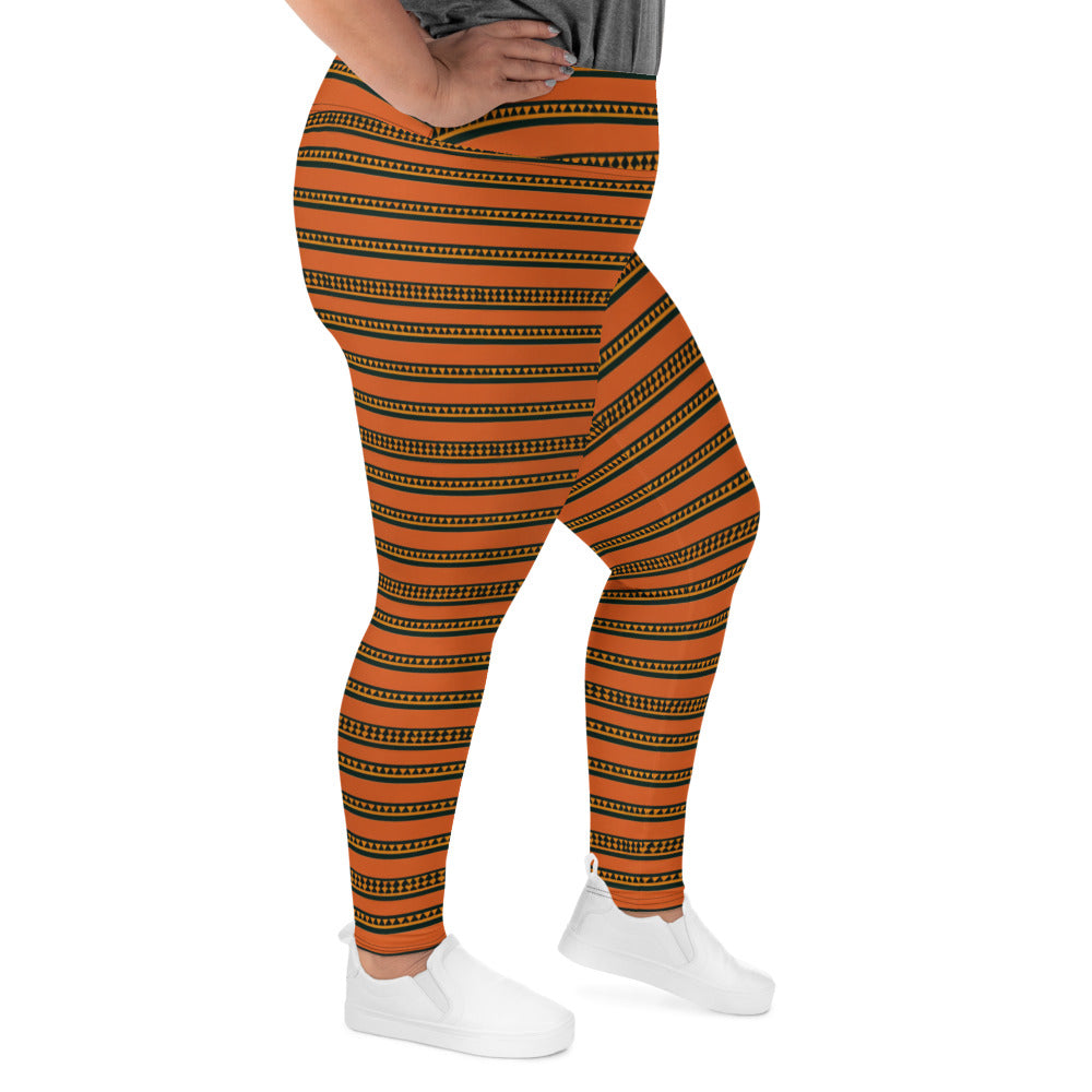 Timbuktu Tangerine Tapestry Plus Size Leggings