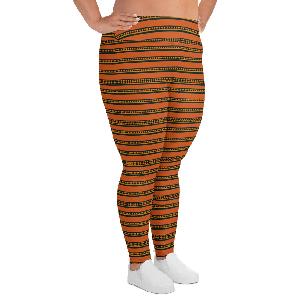 Timbuktu Tangerine Tapestry Plus Size Leggings