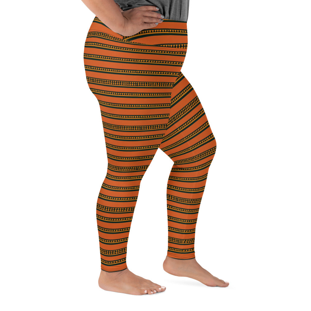 Timbuktu Tangerine Tapestry Plus Size Leggings