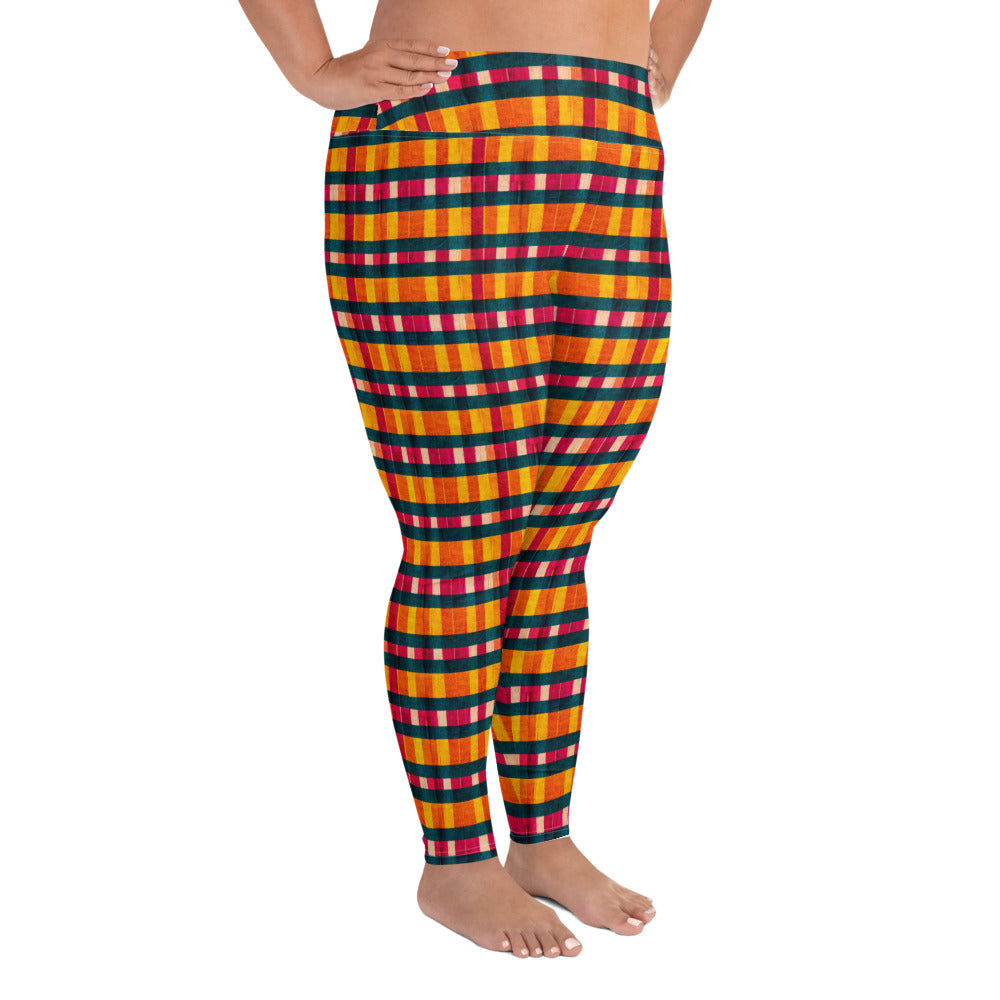 Tropical Fiesta Plaid Plus Size Leggings