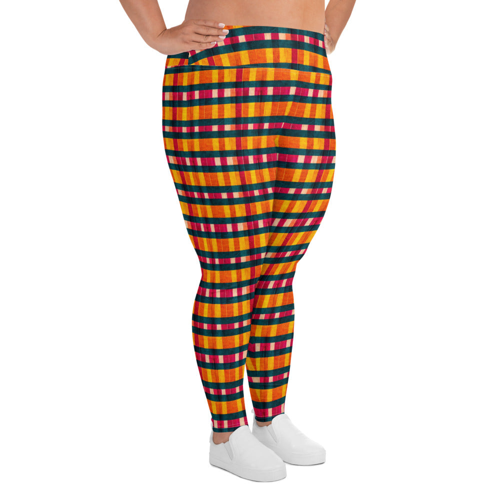 Tropical Fiesta Plaid Plus Size Leggings