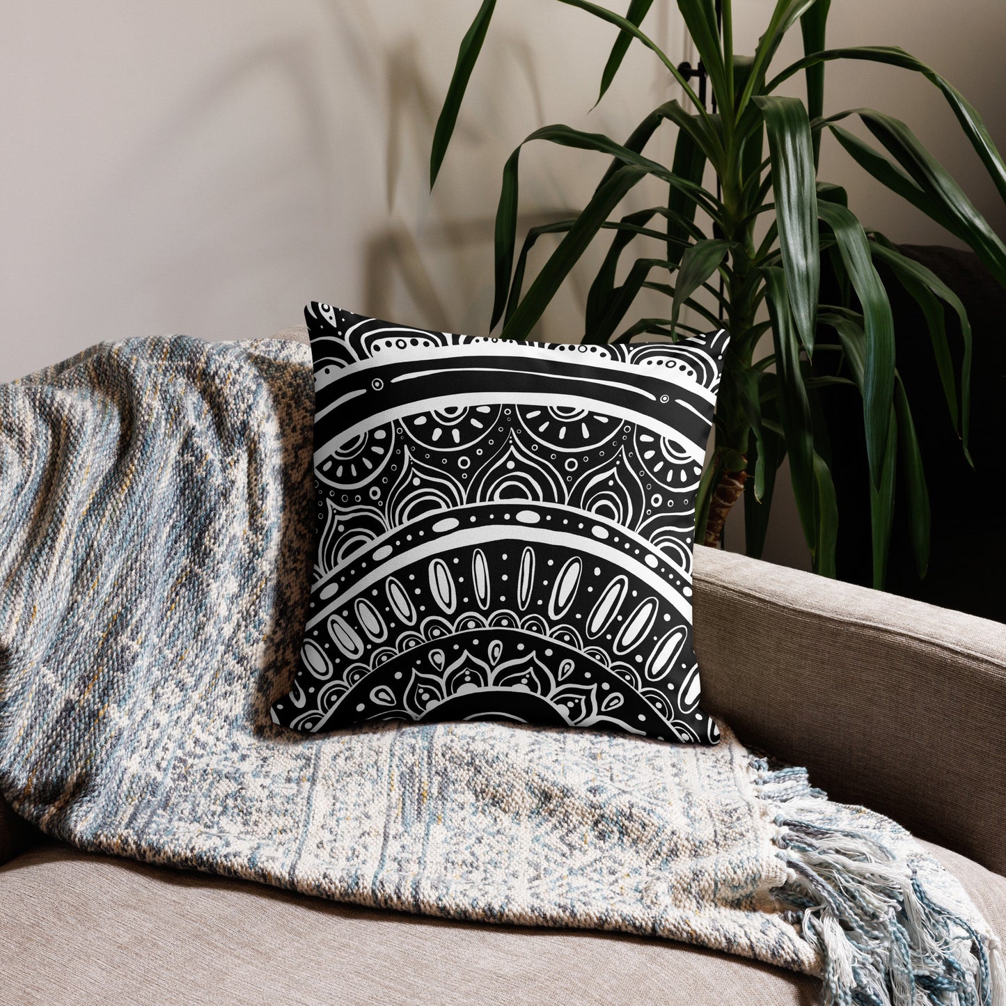 Yin Yang Mandala Premium Pillow