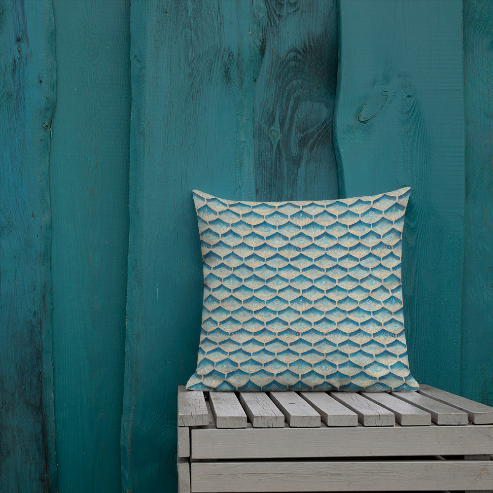 Seafoam Scales Premium Pillow